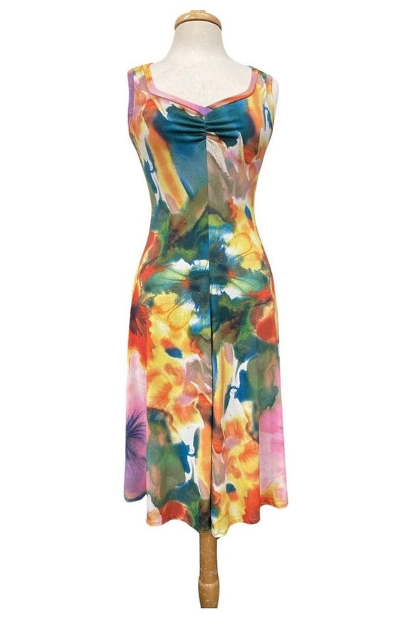 HIPOLETTE Sleeveless V-Neck Flared Dress