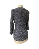 GWYNETH  Stretchy Puckered  3/4 Sleeves Crossover Top