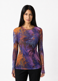 LYNN Long Sleeve Mesh T  Top