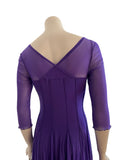 MAXIMA Fit and Flare 3/4 Sleeves Paneled Dress Violet