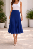 MAXIMA Midi Royal Paneled Flared Skirt