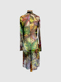 GISELLE 416 Sheer Mid Length Print Duster