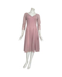 MAXIMA  Fit and Flare 3/4 Sleeves Paneled Dress Dusty Rose