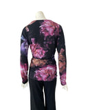 VENETIA Long Sleeves Ruched Side Seams Cowl Neck Jersey Top