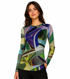 FRIEDA Long Sleeve Abstract Top