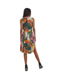 HIPOLETTE Sleeveless V-Neck Flared Dress