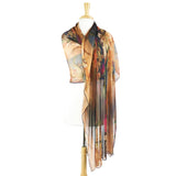 IONNA Sheer Printed Mesh Long and Wide Shawl
