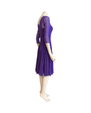 MAXIMA Fit and Flare 3/4 Sleeves Paneled Dress Violet