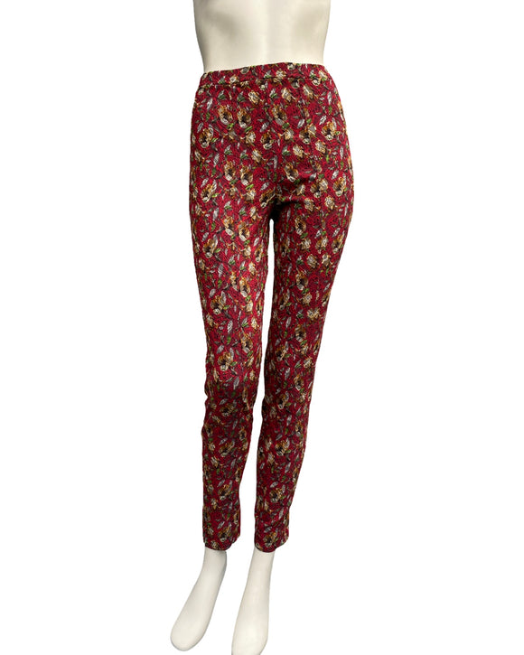 Amara Tetured Printed Jacquard Pencil  Pants