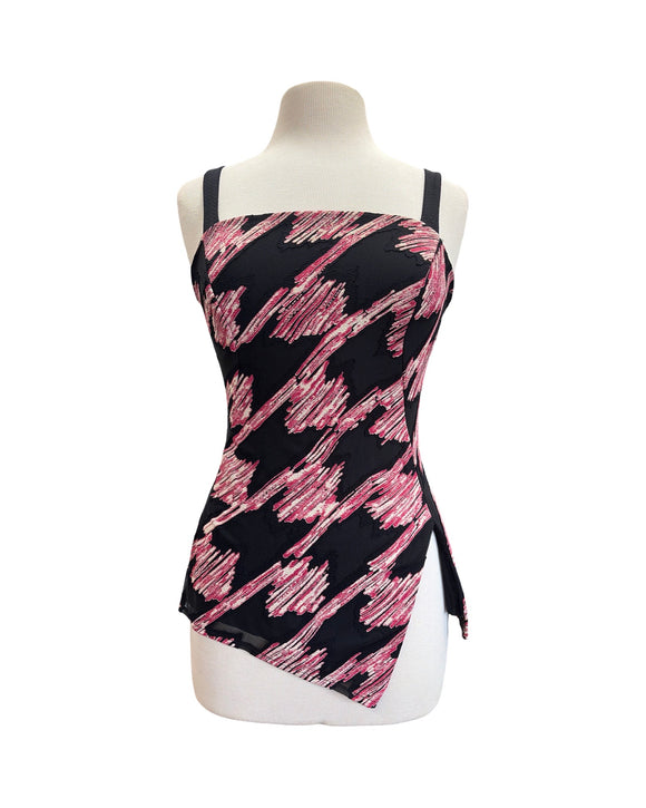 RUBY Burnout Asymmetrical Hem Cami Top with Front Side Slit