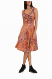 RILEY Batik Sleeveless V-Neck Flared Dres.
