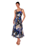 NEEVA Sleeveless Tea length Fit N Flare Mesh Dress