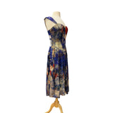 DORIA Sleeveless Midi Fit N Flare Mesh Dress