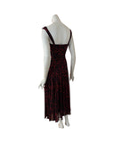 FRANCESCA 822 Sleeveless Tea Length Fit N Flare Paneled Dress/ RED