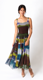 ODETTE Sleeveless Mid Calf Fit N Flare Mesh Dress / black lining