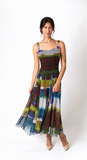 ODETTE Sleeveless Mid Calf Fit N Flare Mesh Dress / black lining