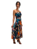 CANDY Strapless Ruched Bodice Circle Skirt Dress