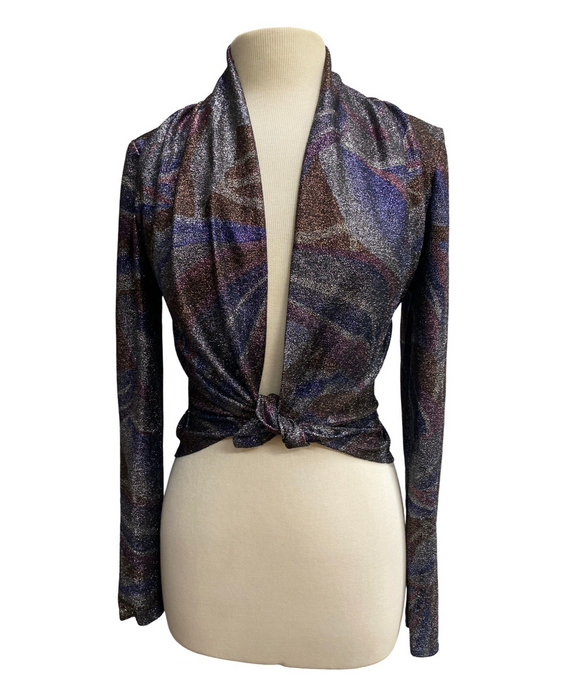 FANTASIA Long Sleeve Sparkling Printed Bolero Jacket