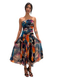 CANDY Strapless Ruched Bodice Circle Skirt Dress