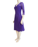 MAXIMA Fit and Flare 3/4 Sleeves Paneled Dress Violet