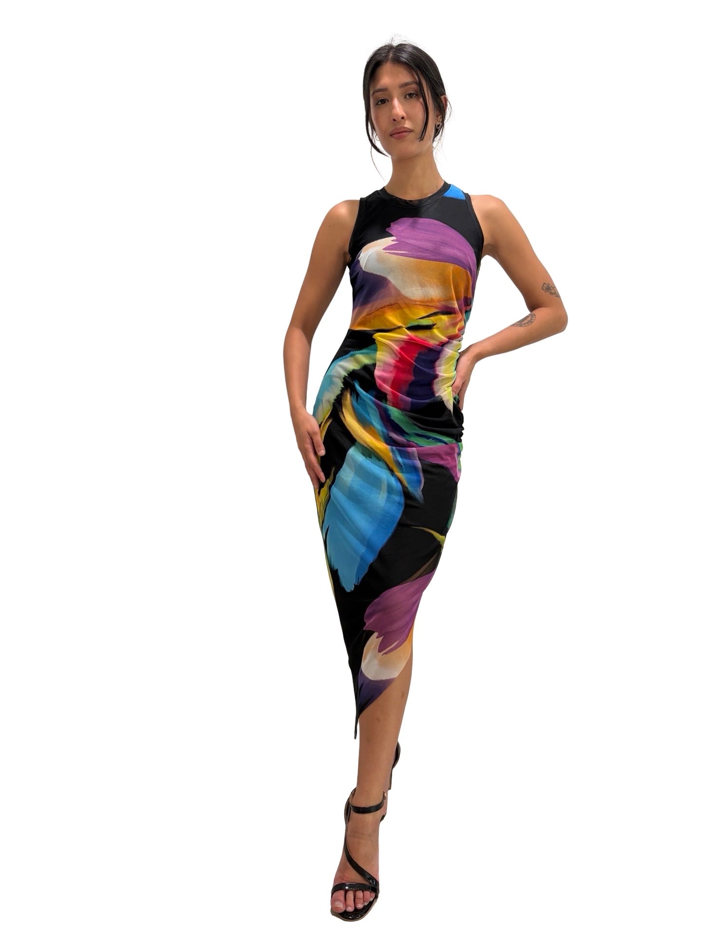 side ruched sheath dress Connected Women's Cape-Sleeve Side-Ruched Sheath Dress