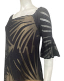 IVY Bell Sleeves On/Off Shoulder Knee Length Flare Dress / black