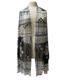 OSAKA Sheer Long & Wide Print Shawl