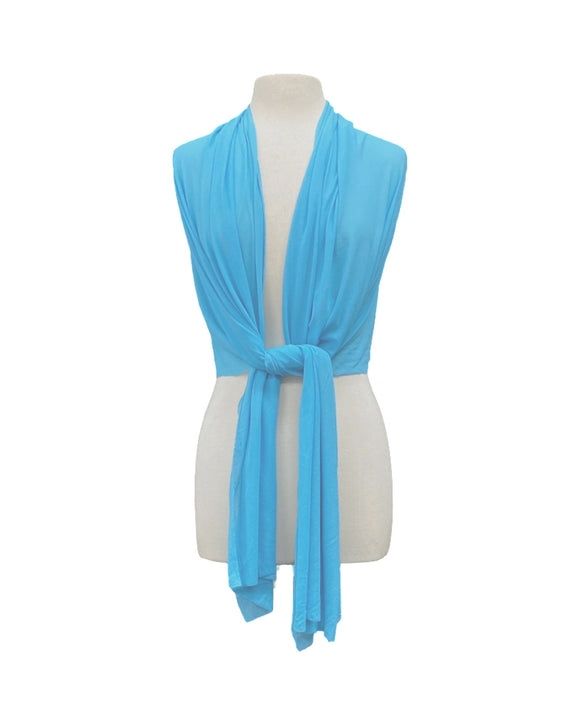 Aspesa Long And Wide Sheer Shawl Stole Wrap Cover Turquoise