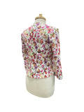 ERIN Textured Watercolor Print 3/4 Sleeves Bolero Jacket