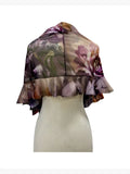 NYSSA Ruffled Printed Mesh Sheer Shawl