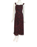 FRANCESCA 822 Sleeveless Tea Length Fit N Flare Paneled Dress/ RED