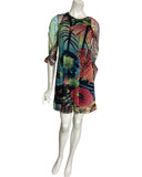 PENELOPE A-Line Above Knee Length Print Mesh Dress