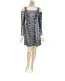 TOSCA Cold Shoulder Bell-Sleeved Burnout Velvet  Dress Sage