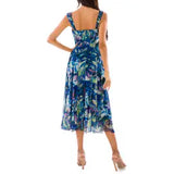 CAMILLE 822 Sleeveless Tea Length Fit N Flare Paneled Dress