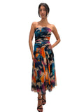 CANDY Strapless Ruched Bodice Circle Skirt Dress