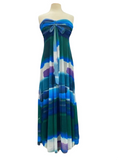 ODETTE Maxi Strapless Ruched Bodice Empire Print Dress