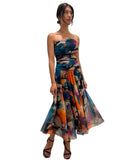 CANDY Strapless Ruched Bodice Circle Skirt Dress