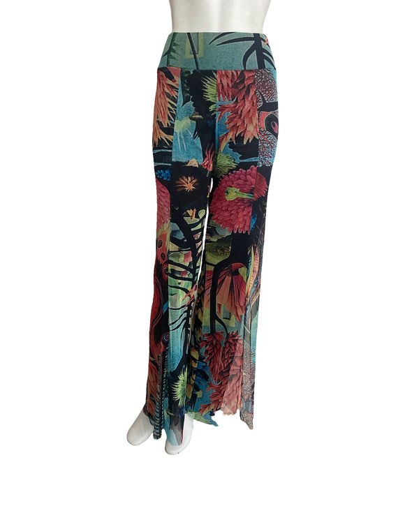 PENELOPE Mesh Printed Lined Flared Pants