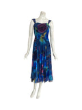 BABATTE Sleeveless Midi Fit N Flare Mesh Dress