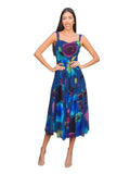 BABATTE Sleeveless Midi Fit N Flare Mesh Dress