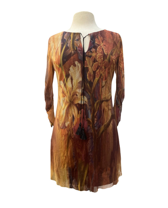 IONNA 3/4 Sleeves Keyhole Neckline Tunic