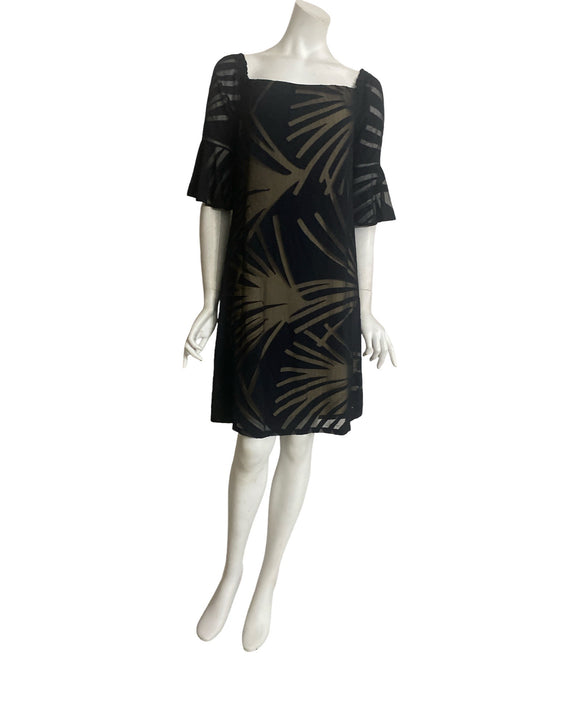 IVY Bell Sleeves On/Off Shoulder Knee Length Flare Dress / black