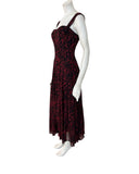 FRANCESCA 822 Sleeveless Tea Length Fit N Flare Paneled Dress/ RED