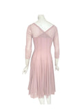 MAXIMA  Fit and Flare 3/4 Sleeves Paneled Dress Dusty Rose