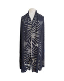 IVY Long and Wide Sheer Black Burnout Shawl Wrap Stole