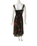 ALMA 822 Sleeveless Tea Length Fit N Flare Paneled Dress.