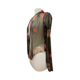 ALMA Sheer Long Sleeve Print Bolero Cover-up