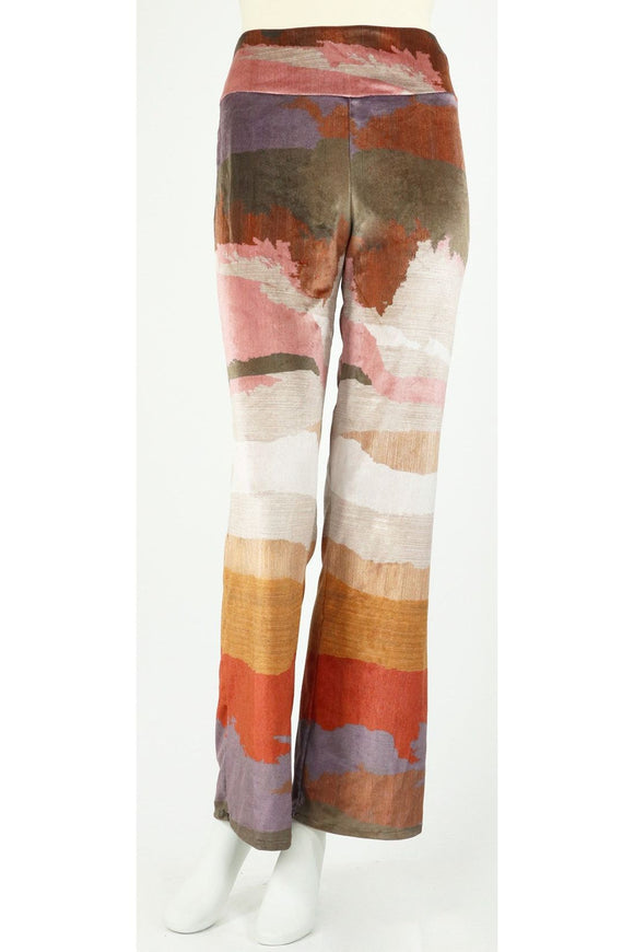 DESIRE' Printed Velvet Straight Legs Pants