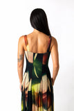 ALICE Sleeveless Midi Fit N Flare Paneled Mesh Dress