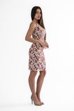 ERIN Textured Printed Fitted Sleeveless Sheath Dress